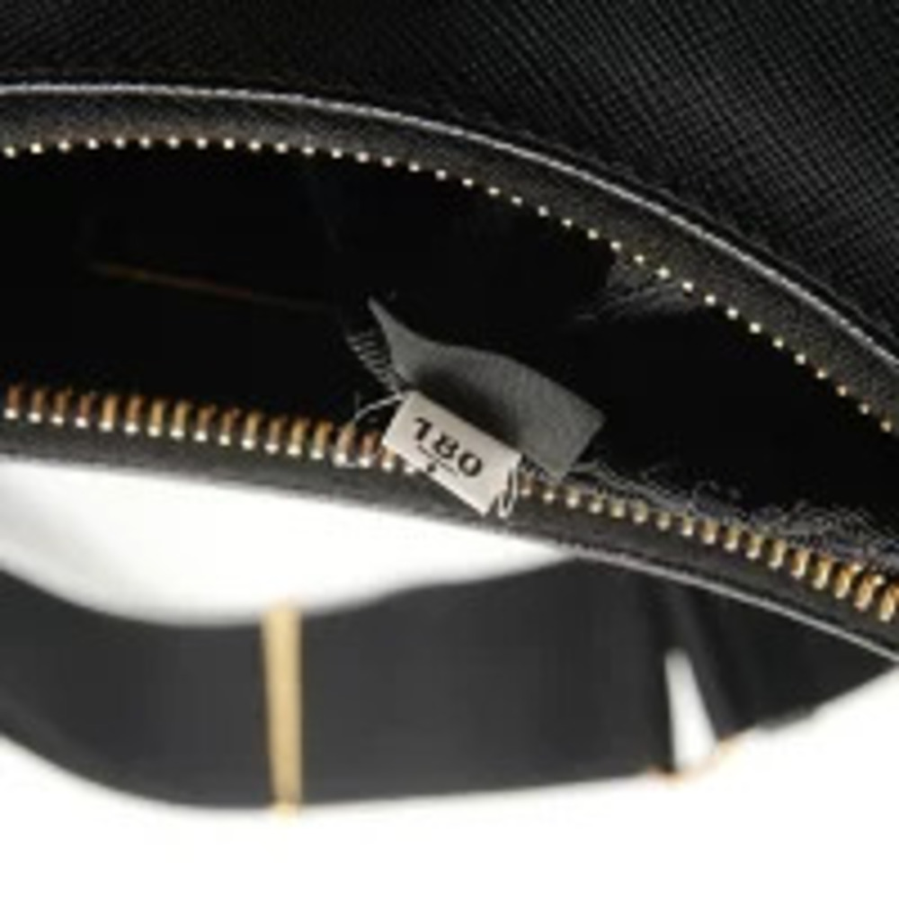 Prada Saffiano Leather Triangle Logo Edition Shoulder Bag Black - Picture 10 of 13
